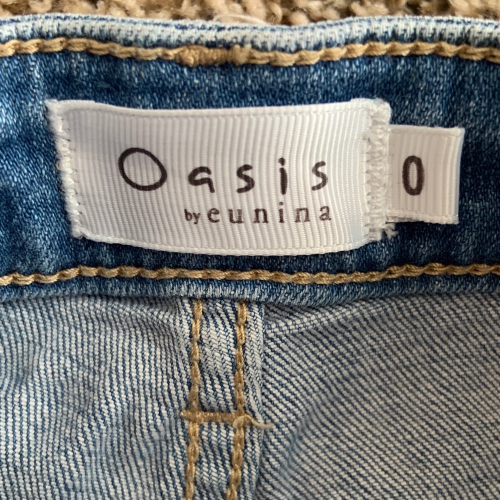 Oasis Light Blue Distressed Skinny Jeans 0 - Picture 6 of 8